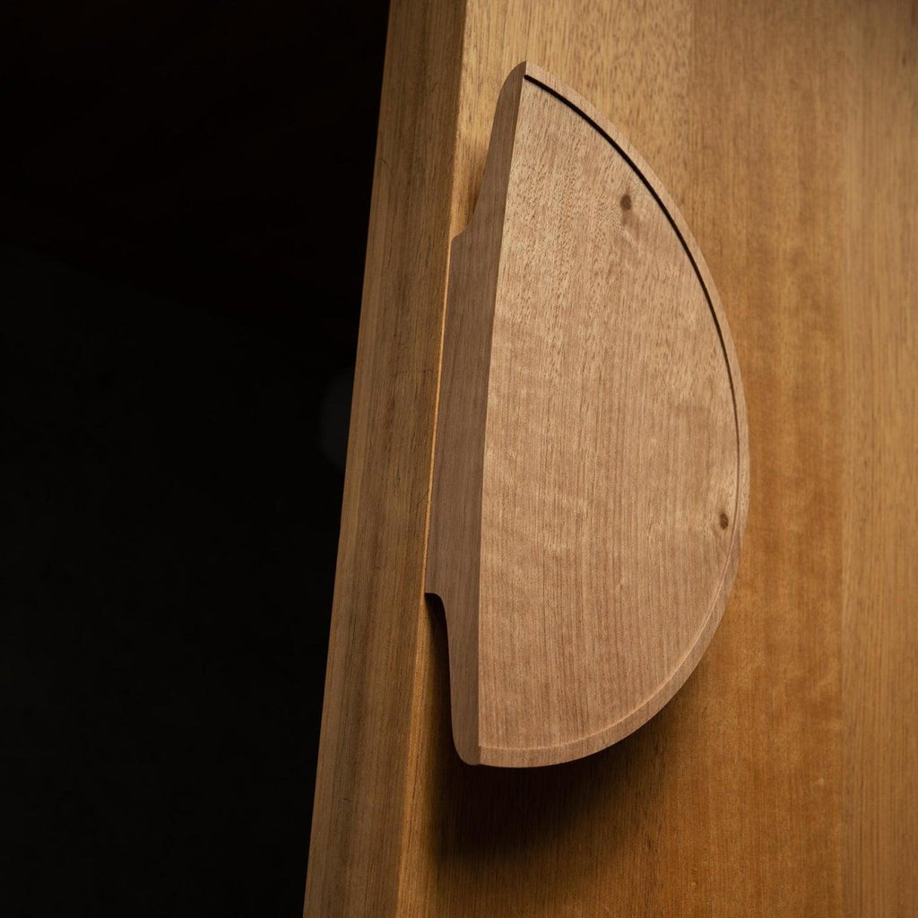 Kiosk by IN-TERIA, O-Series, Split (Big O) 250mm diam., Tasmanian Oak | Modern wooden door handle | IN-TERIA