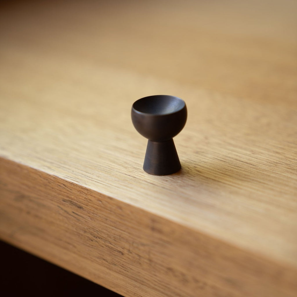 Goblet, Aged Brass | Modern wooden door handle | IN - TERIA