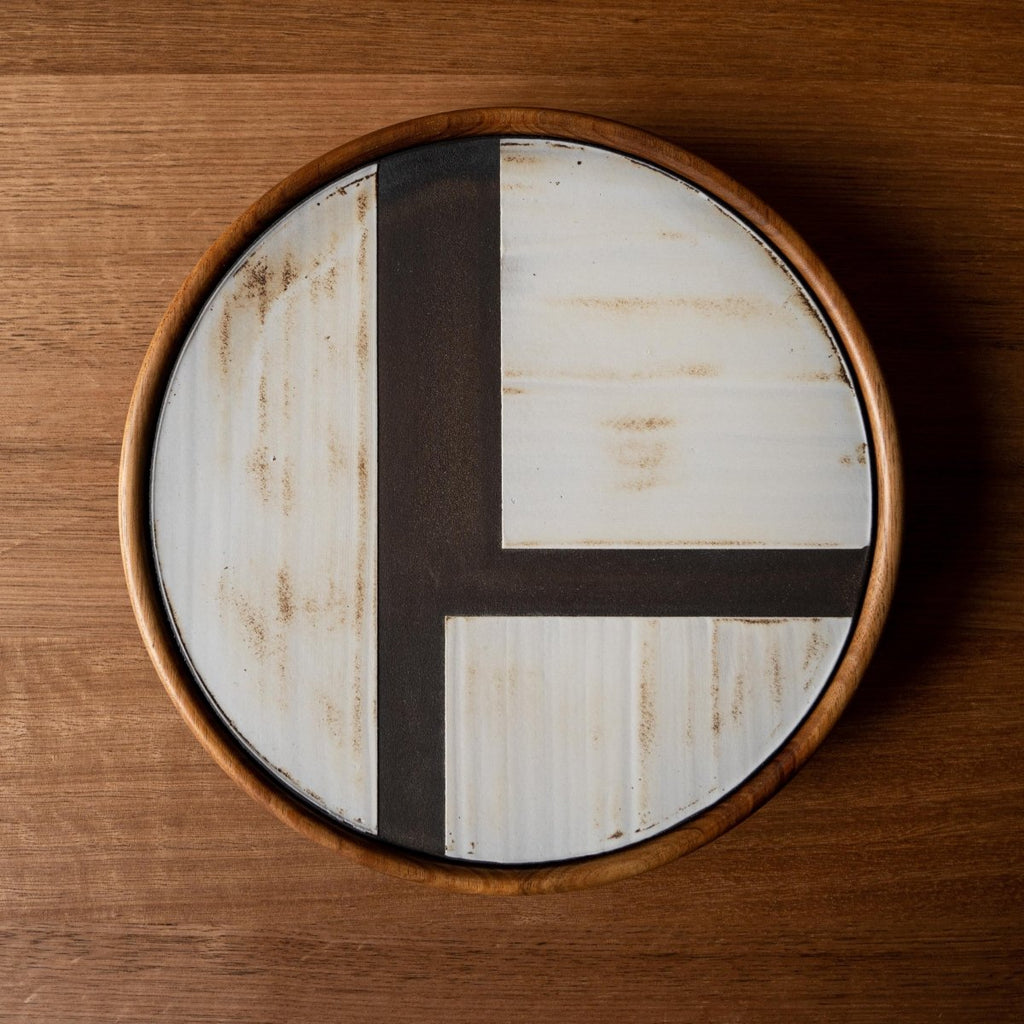 Graphic Play by IN - TERIA & Lindsey Wherrett Ceramics | Modern wooden door handle | IN - TERIA