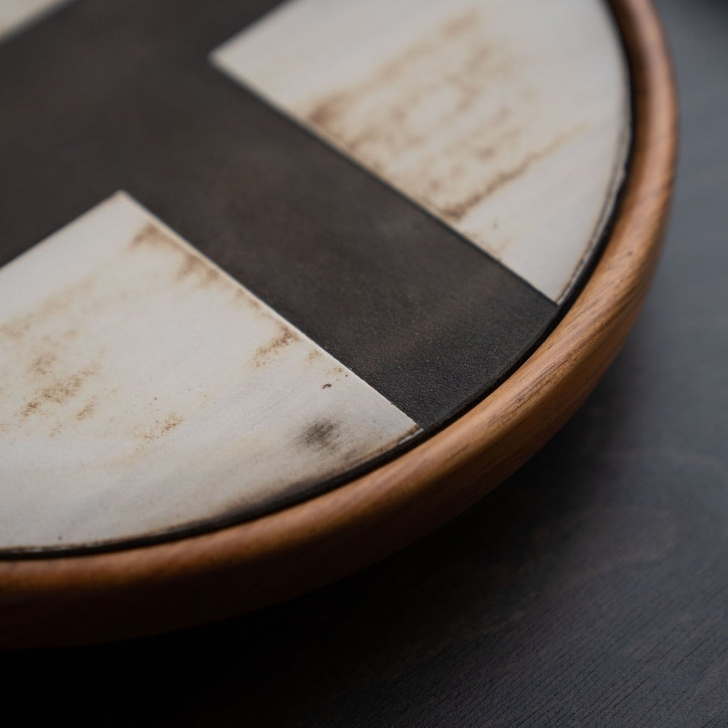 Graphic Play by IN - TERIA & Lindsey Wherrett Ceramics | Modern wooden door handle | IN - TERIA