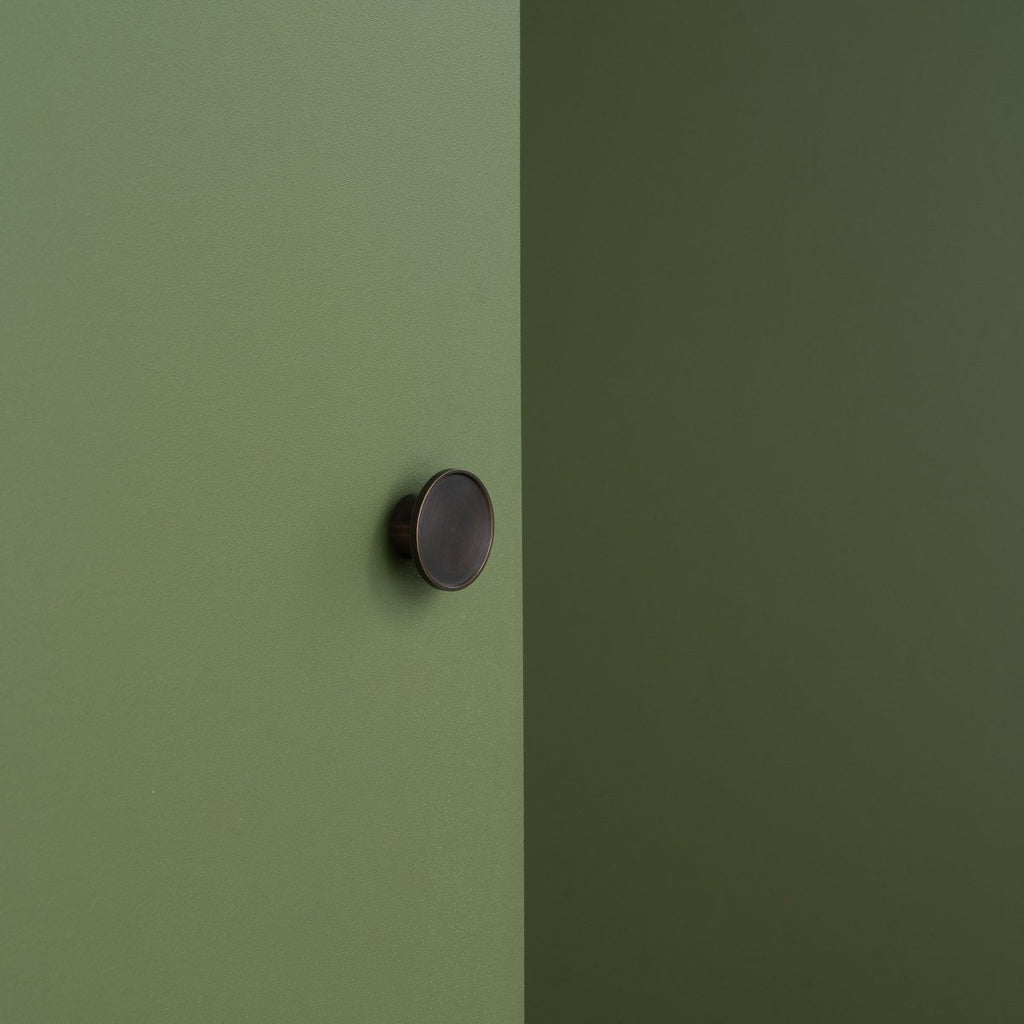 Stealth, Aged Brass | Modern wooden door handle | IN - TERIA
