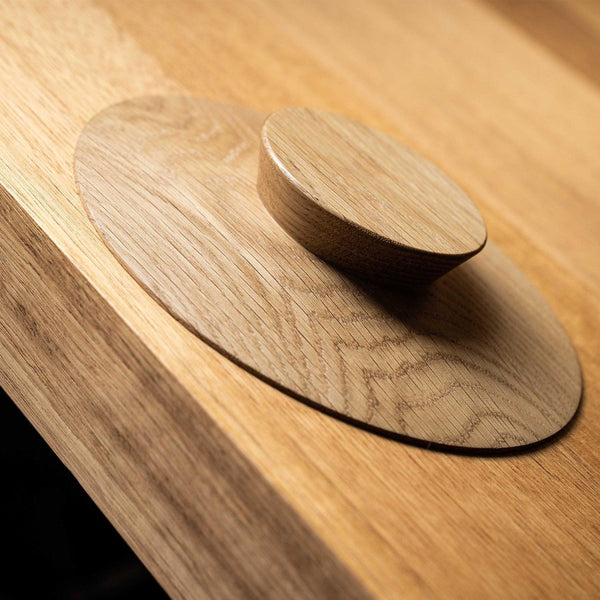 KIOSK by IN-TERIA, O-Series, Yo-yo Max, 180mm diam., American White Oak | Modern wooden door handle | IN-TERIA