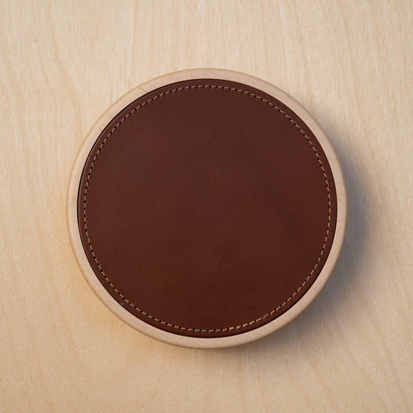 Neap Leather | Modern wooden door handle | IN-TERIA